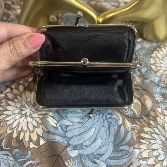 Vintage Buxton Triple Frame Coin Purse And Kiss-lock Vintage Black Coin Purse - Picture 5 of 16